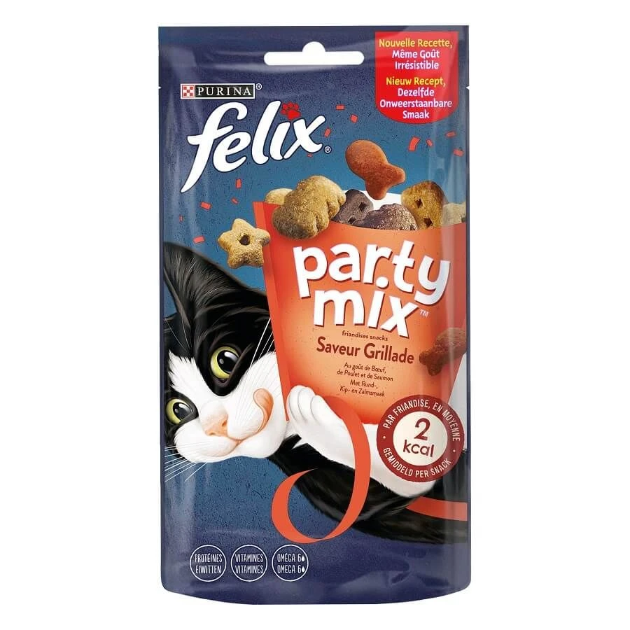 Felix Party Mix Saveur Grillade Chat 60 G 1 Felix Party Mix Saveur Grillade Chat 60 G