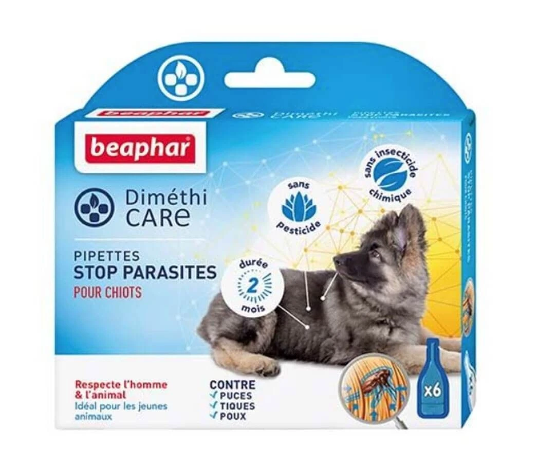 Beaphar Diméthicare Stop Parasites 6 Pipettes Pour Chiots 1 Beaphar Diméthicare Stop Parasites 6 Pipettes Pour Chiots