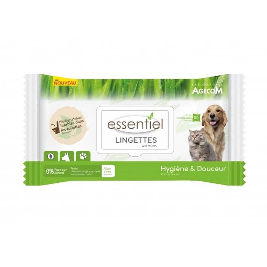 Essentiel Lingettes Biodégradable Aloé Véra X 50