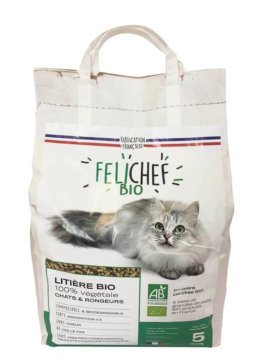 Felichef Litière Végétale Bio 5 Kg 1 Felichef Litière Végétale Bio 5 Kg