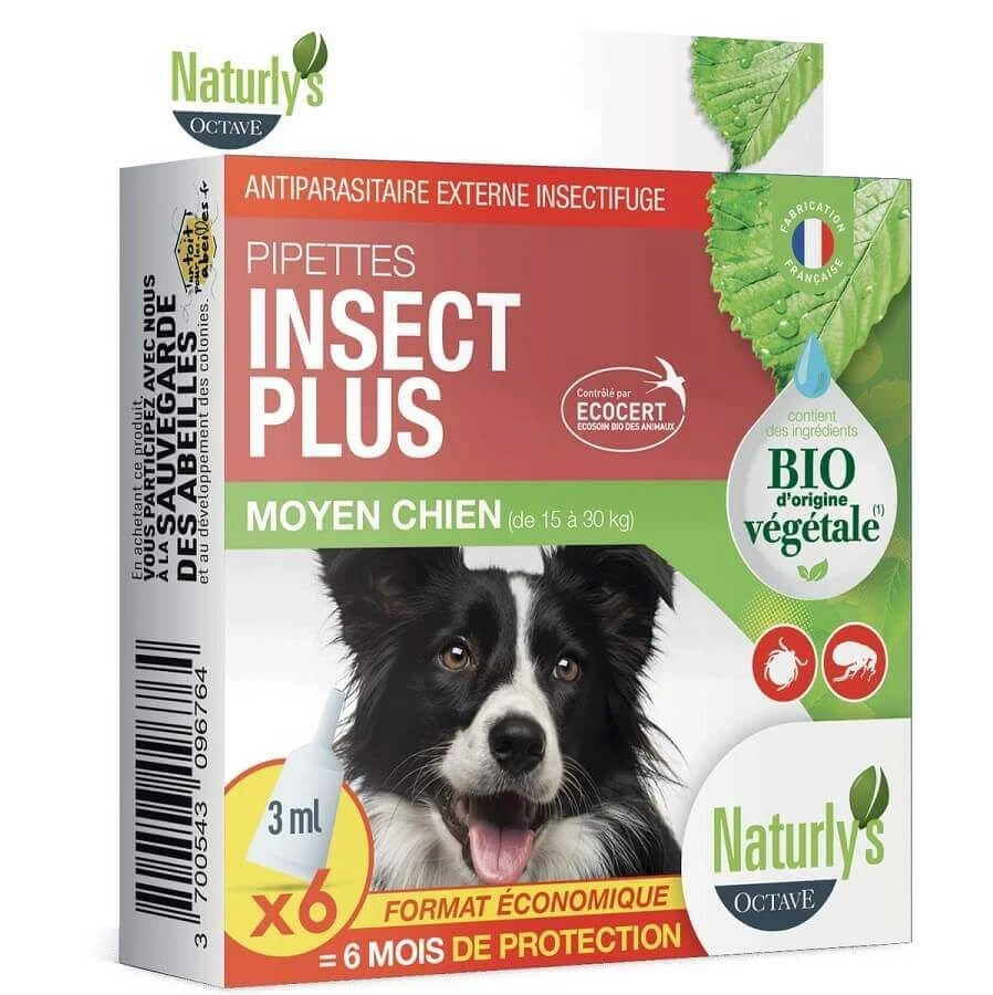 Naturlys Pipettes Insect Plus Bio Moyen Chien X6 1 Naturlys Pipettes Insect Plus Bio Moyen Chien X6