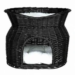 Trixie Panier Osier Noir Avec Lit Au Dessus Chat